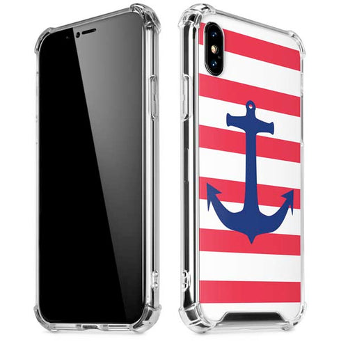 Nautical Stripes iPhone XS Max Clear Case